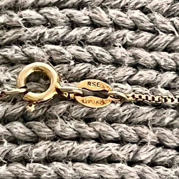 RSE Italy 925 Silver with Gold Faux Diamond Pendant Necklace Luxury Minimalist - Picture 10 of 14